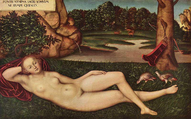 Lucas Cranach Ruhende Quellnymphe France oil painting art